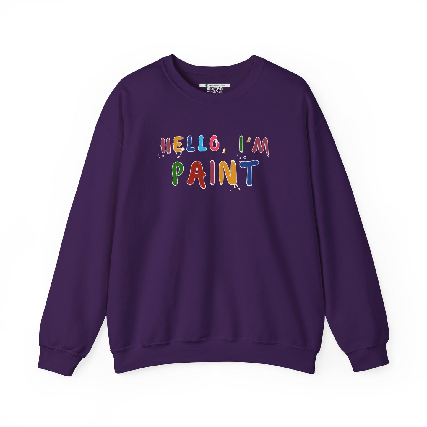 Matching Couple's Set -- Hello, I'm Paint (Adult Unisex Crewneck Sweatshirt)