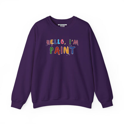 Matching Couple's Set -- Hello, I'm Paint (Adult Unisex Crewneck Sweatshirt)