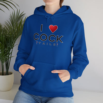 I Love Cocktails -- Simple Font (Adult Unisex Hooded Sweatshirt)