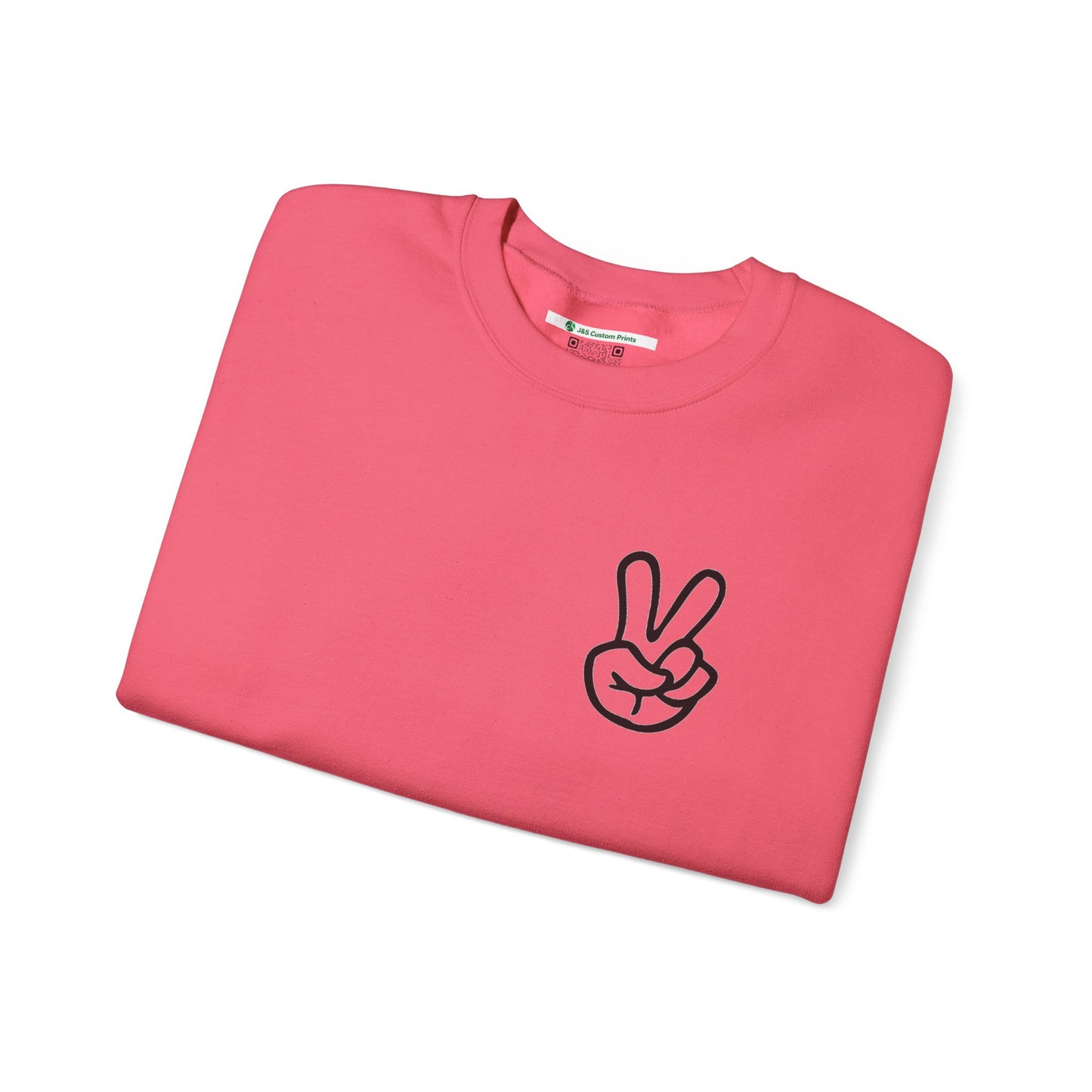 Peace Sign [Sleeve Message] (Adult Unisex Crewneck Sweatshirt)