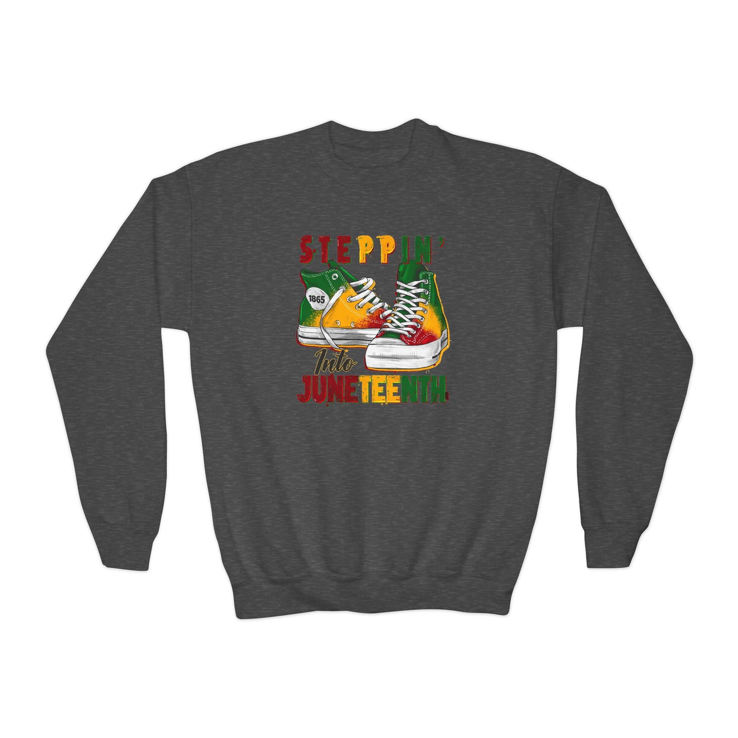 Steppin' Into Juneteenth (Youth Unisex Crewneck Sweatshirt)