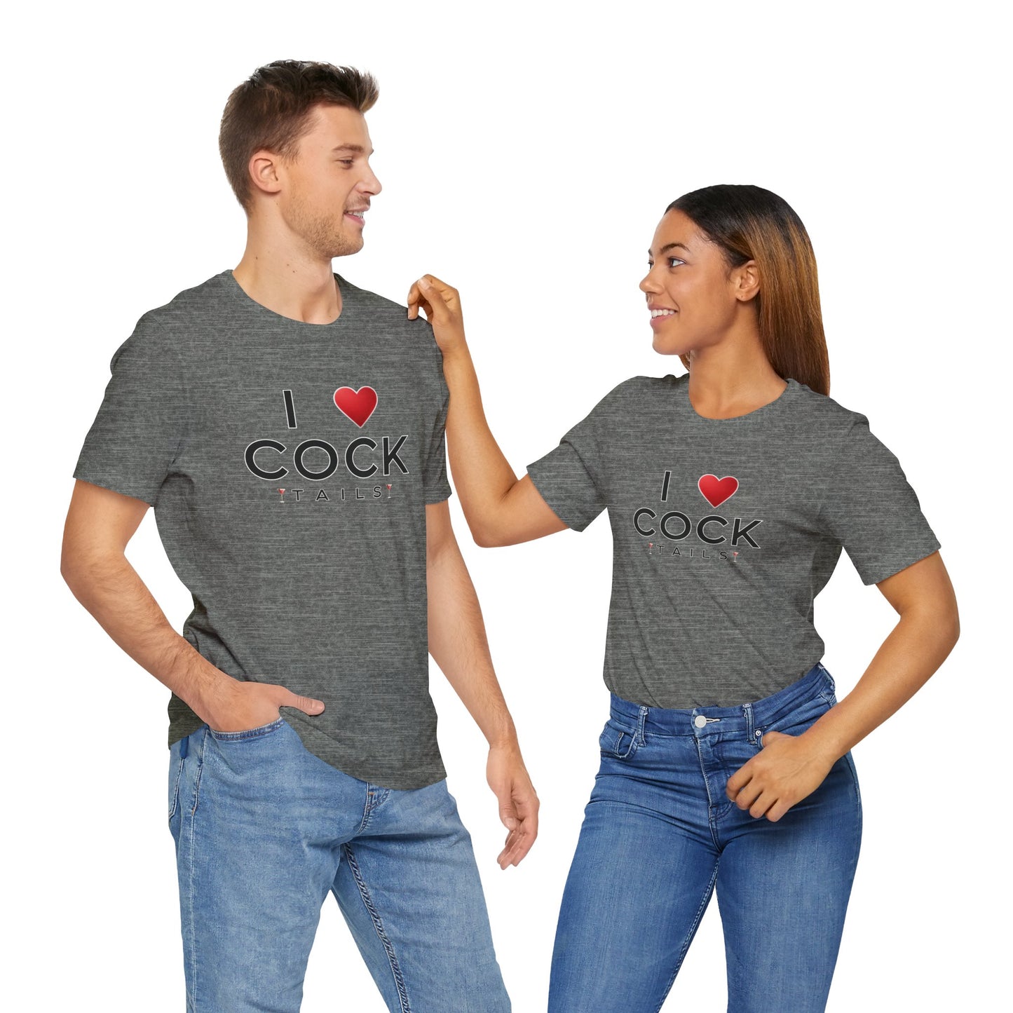 I Love Cocktails -- Simple Font (Adult Unisex Tee)