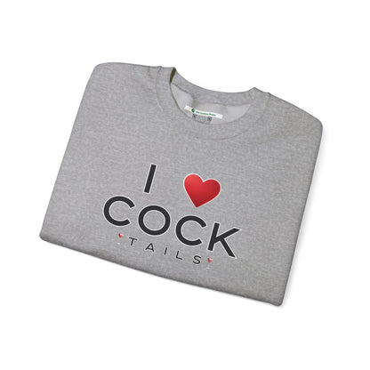 I Love Cocktails -- Simple Font (Adult Unisex Crewneck Sweatshirt)