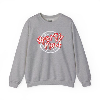 Sports Mom -- Red Font (Adult Unisex Crewneck Sweatshirt)