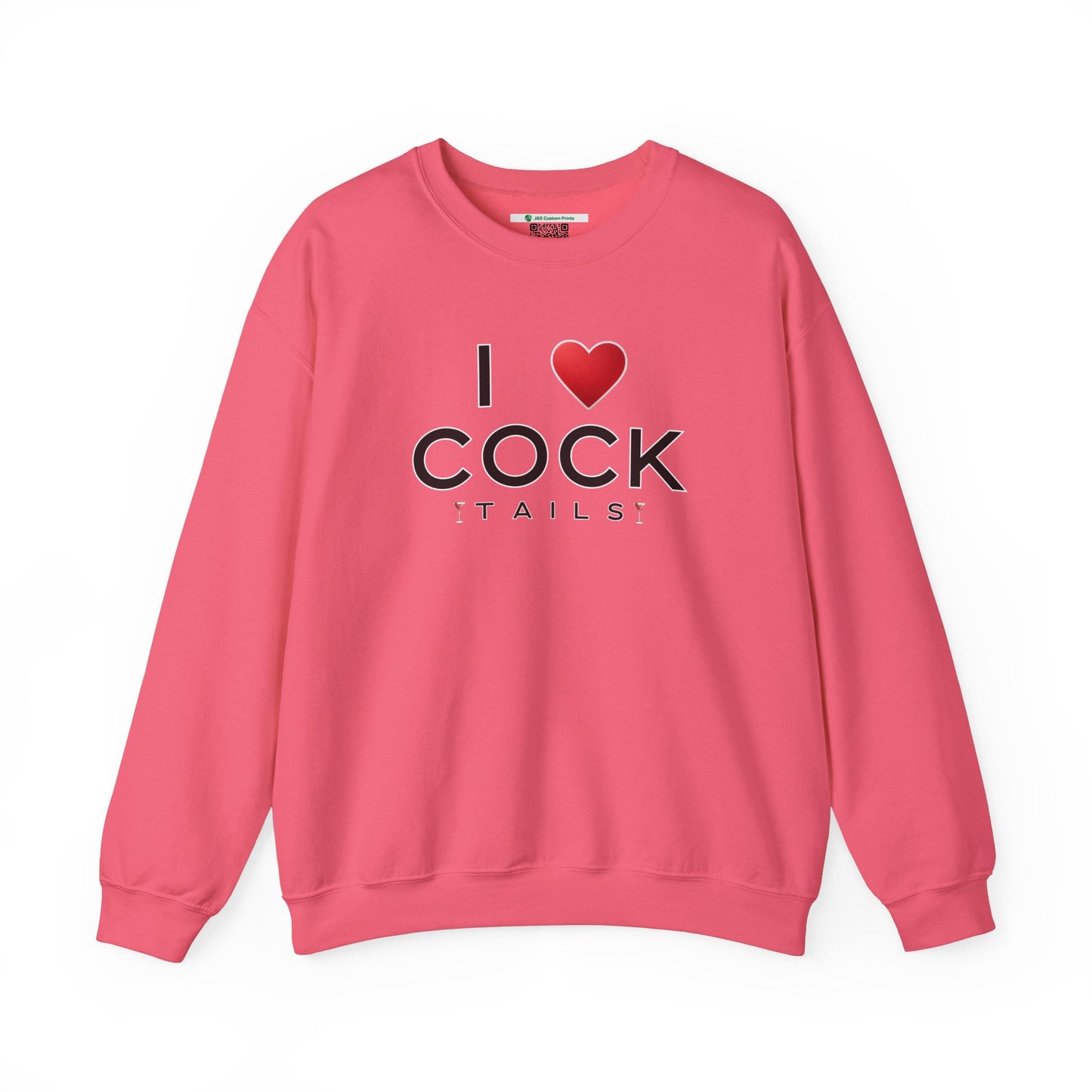 I Love Cocktails -- Simple Font (Adult Unisex Crewneck Sweatshirt)