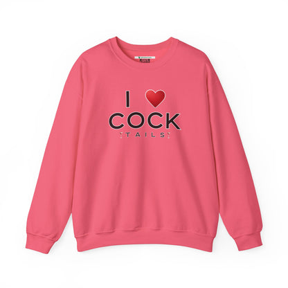 I Love Cocktails -- Simple Font (Adult Unisex Crewneck Sweatshirt)