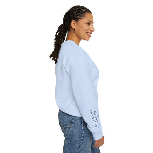 Peace Sign [Sleeve Message] (Adult Unisex Crewneck Sweatshirt)