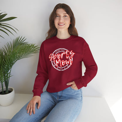 Sports Mom -- Red Font (Adult Unisex Crewneck Sweatshirt)