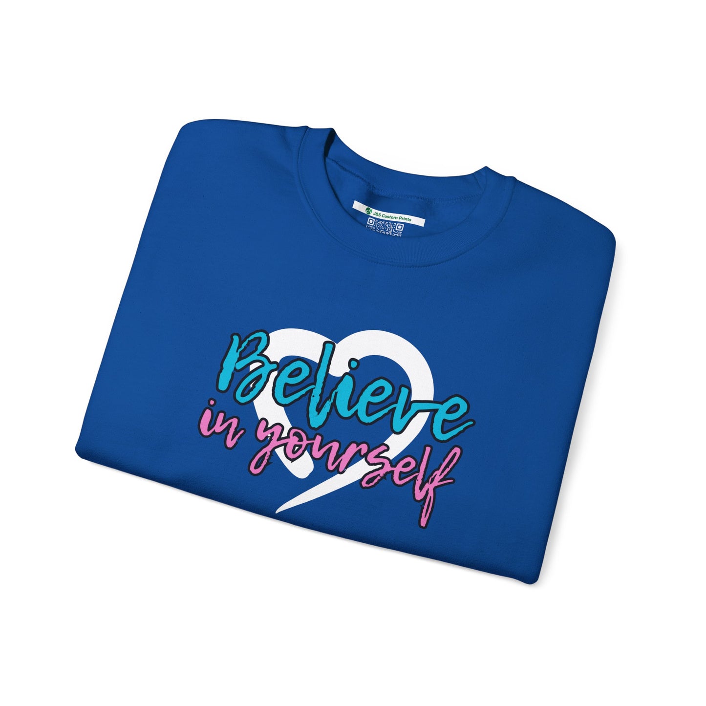 Believe In Yourself -- Blue/Pink (Adult Unisex Crewneck Sweatshirt)