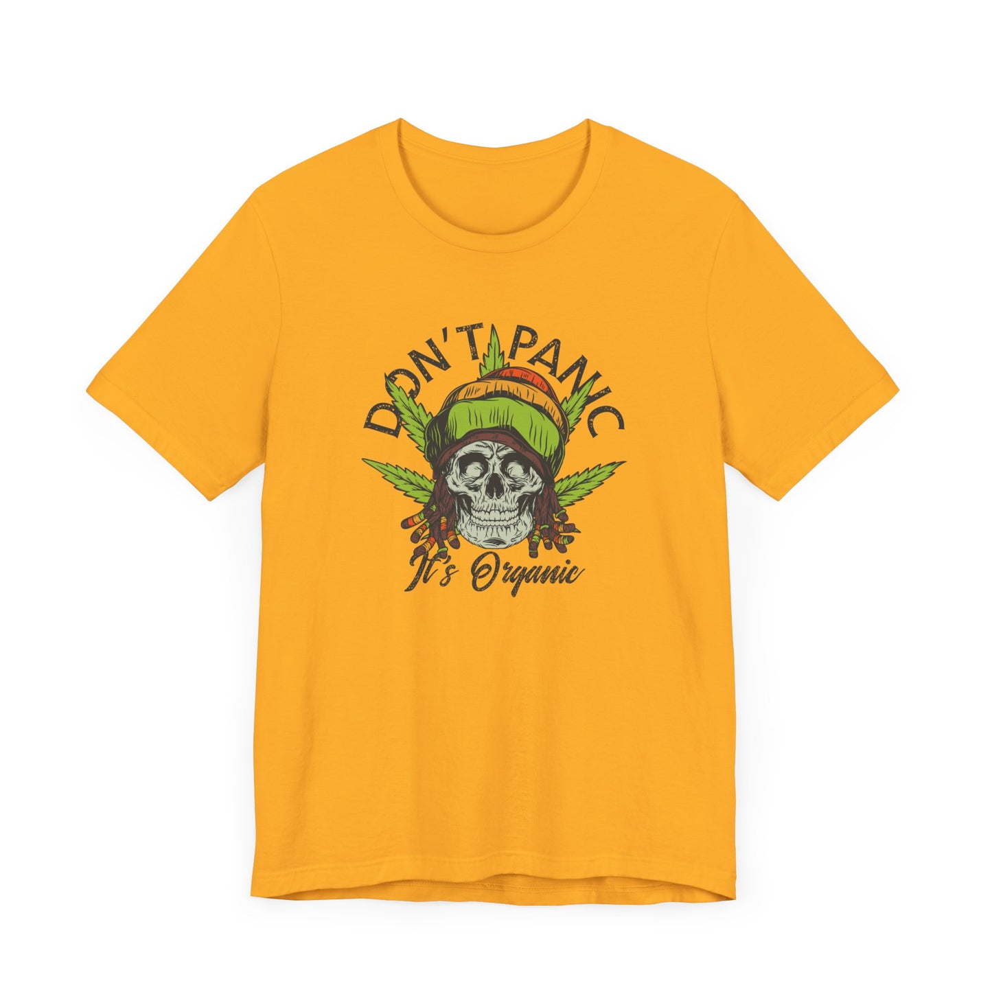 Cannabis -- Don't Panic It's Organic (Adult Unisex Tee)