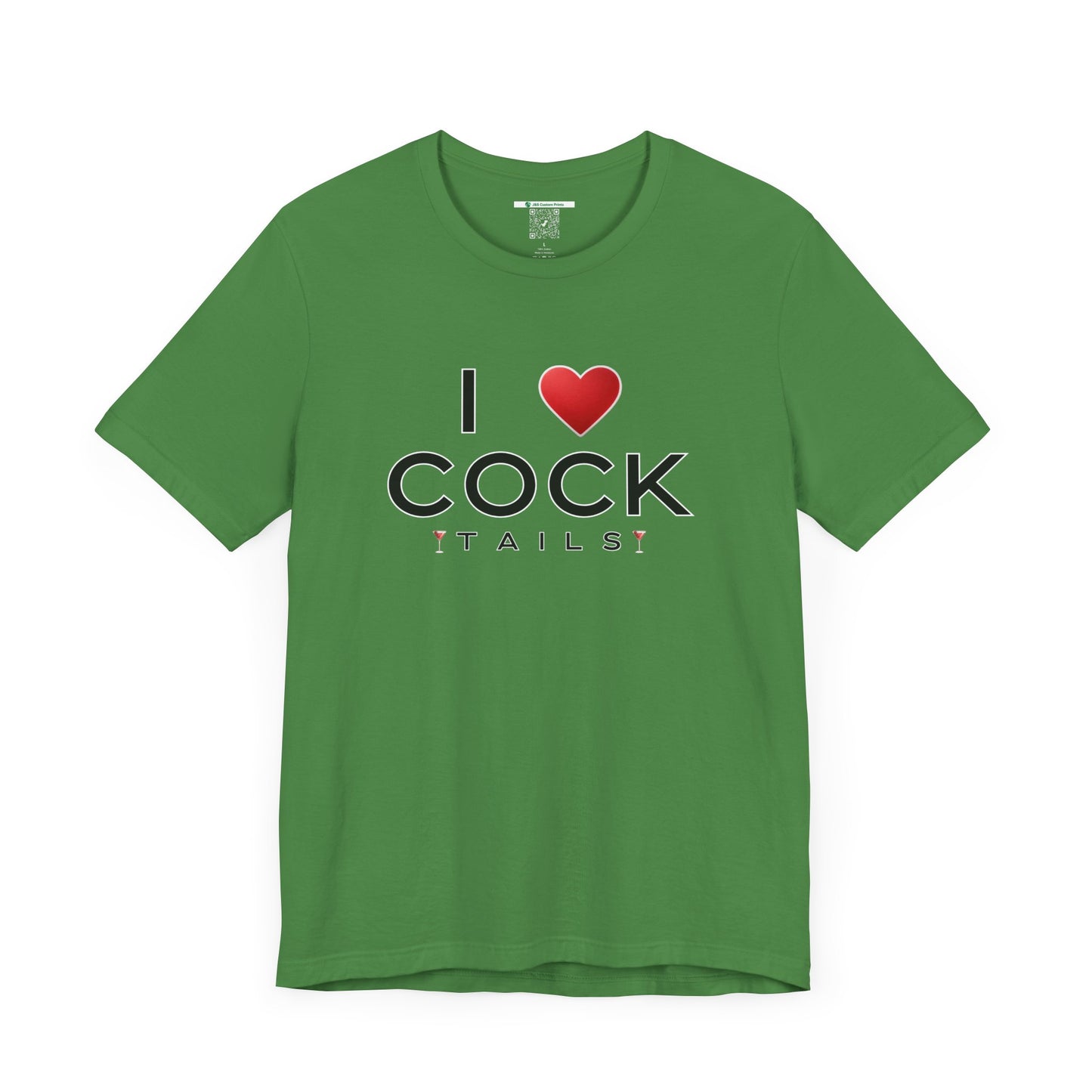 I Love Cocktails -- Simple Font (Adult Unisex Tee)