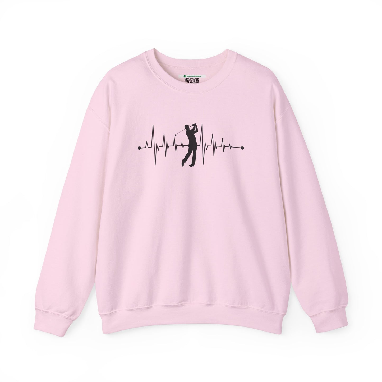 Golf Heartbeat (Adult Unisex Crewneck Sweatshirt)