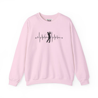 Golf Heartbeat (Adult Unisex Crewneck Sweatshirt)