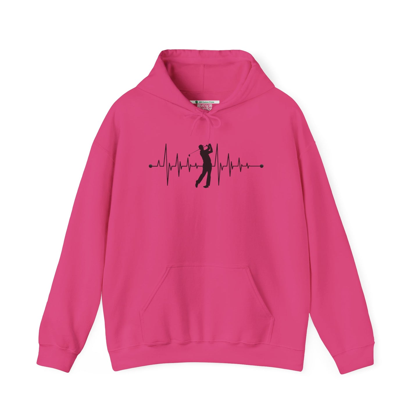 Golf Heartbeat (Adult Unisex Hooded Sweatshirt)