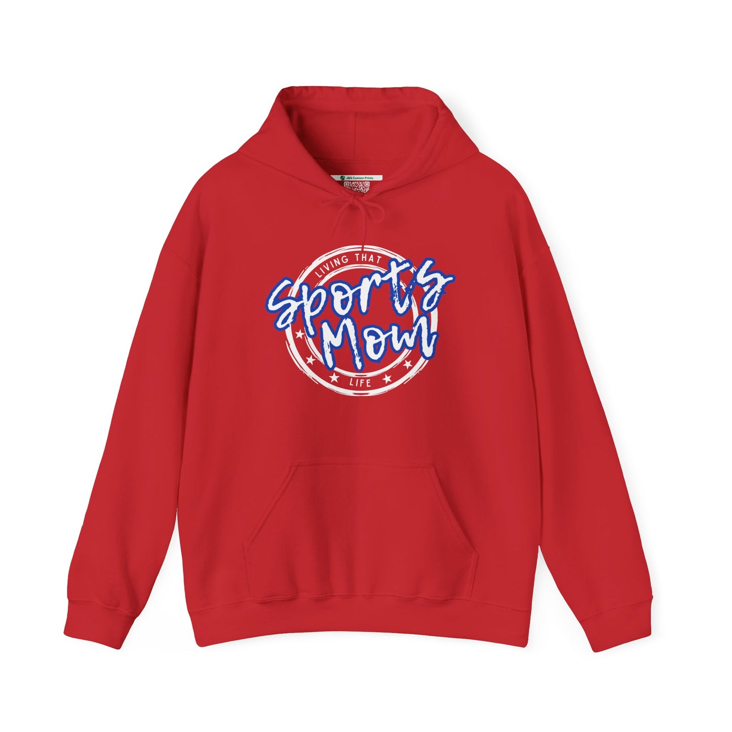 Sports Mom -- Blue Font (Adult Unisex Hooded Sweatshirt)