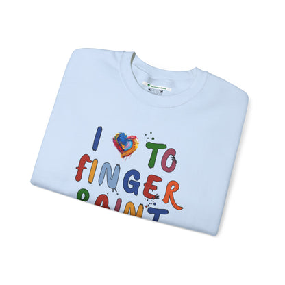 Matching Couple's Set -- I Love to Fingerpaint (Adult Unisex Crewneck Sweatshirt)