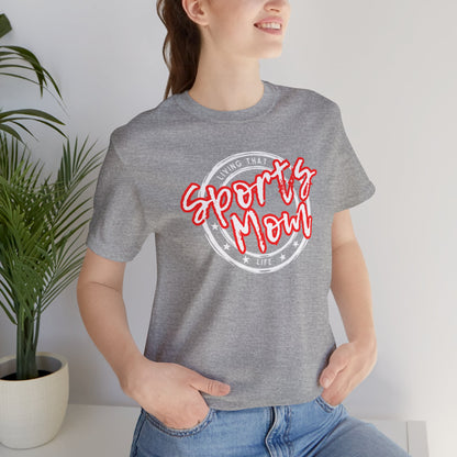 Sports Mom -- Red Font (Adult Unisex Tee)