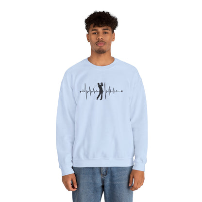 Golf Heartbeat (Adult Unisex Crewneck Sweatshirt)