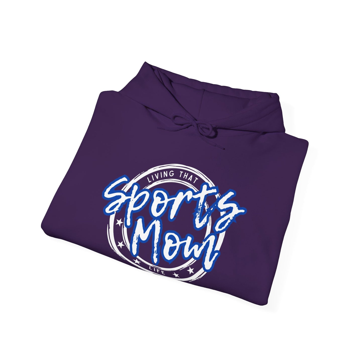 Sports Mom -- Blue Font (Adult Unisex Hooded Sweatshirt)