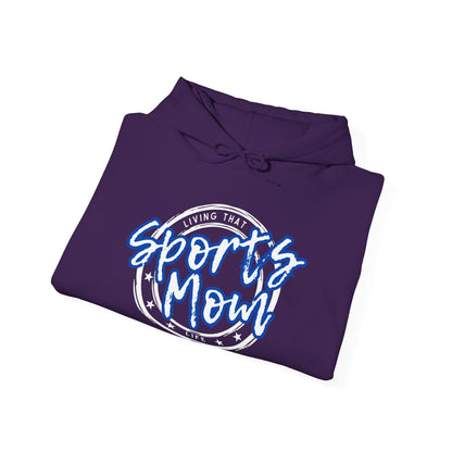 Sports Mom -- Blue Font (Adult Unisex Hooded Sweatshirt)