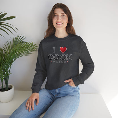 I Love Cocktails -- Simple Font (Adult Unisex Crewneck Sweatshirt)