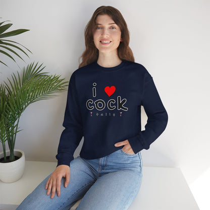 I Love Cocktails -- Playful Font (Adult Unisex Crewneck Sweatshirt)