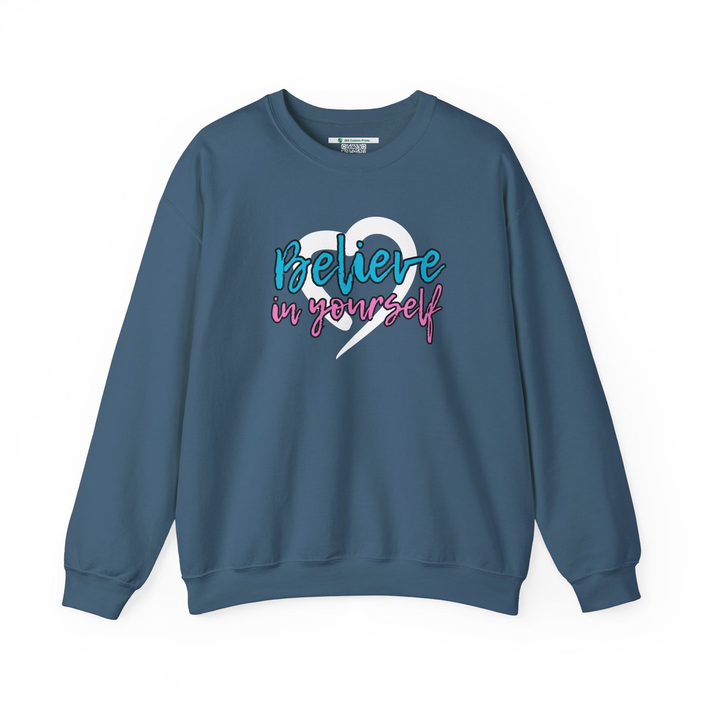 Believe In Yourself -- Blue/Pink (Adult Unisex Crewneck Sweatshirt)