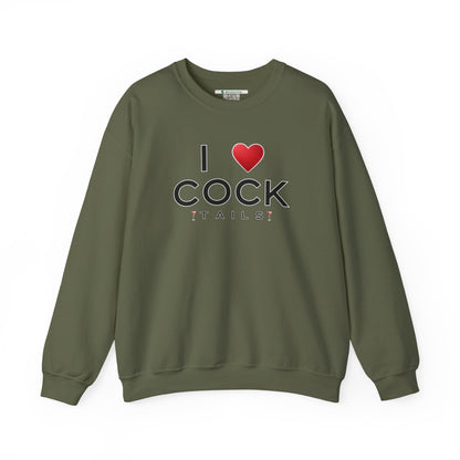 I Love Cocktails -- Simple Font (Adult Unisex Crewneck Sweatshirt)