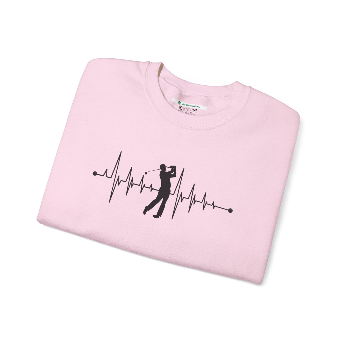 Golf Heartbeat (Adult Unisex Crewneck Sweatshirt)