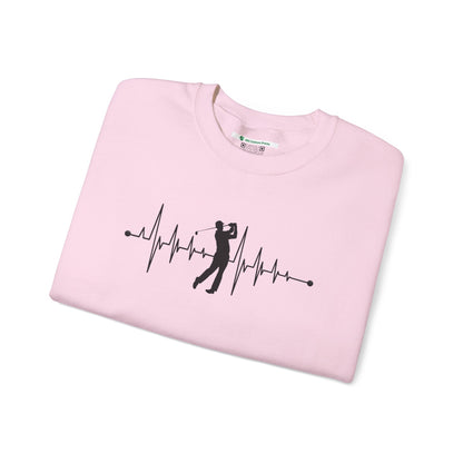 Golf Heartbeat (Adult Unisex Crewneck Sweatshirt)