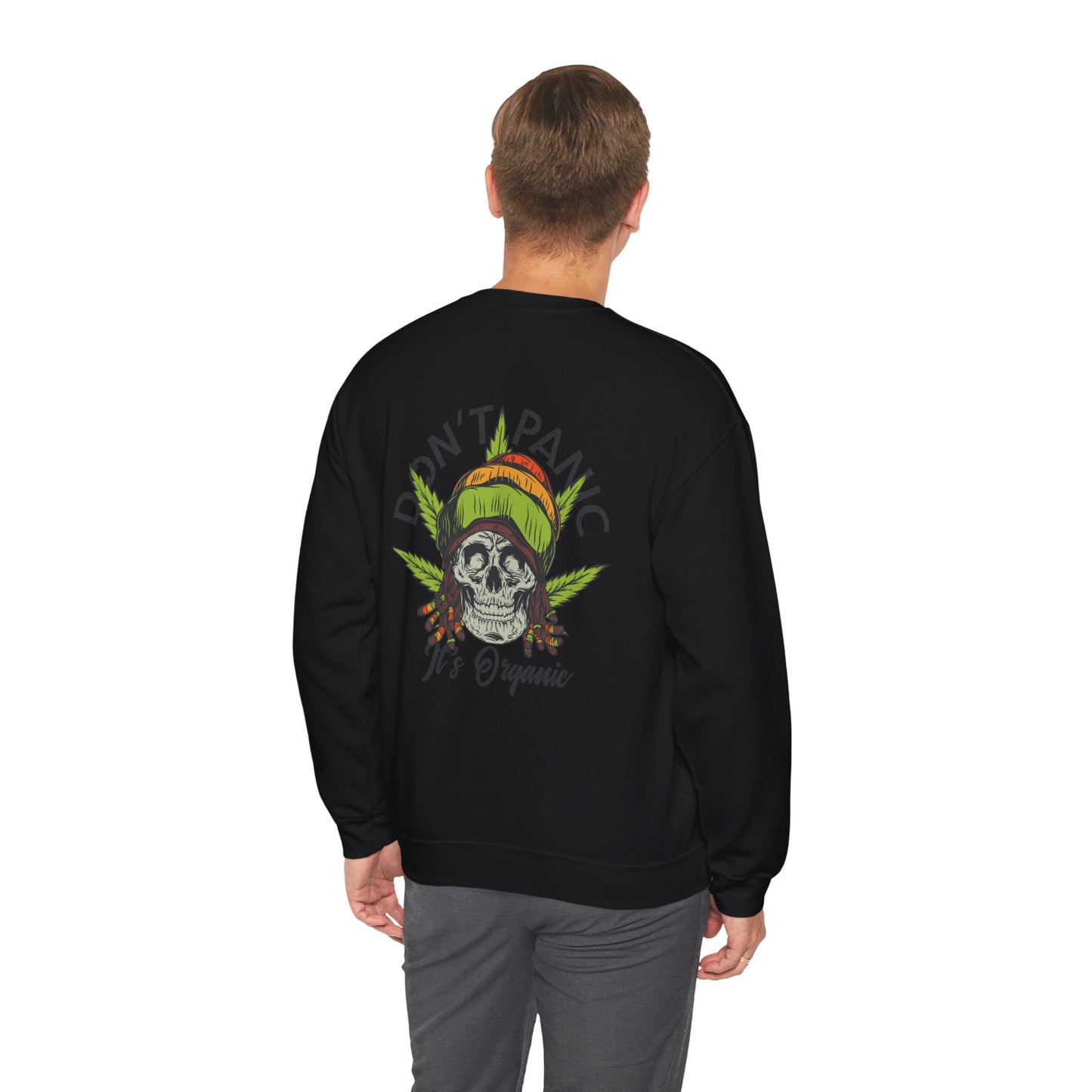 Cannabis -- Don't Panic It's Organic (Adult Unisex Crewneck Sweatshirt)