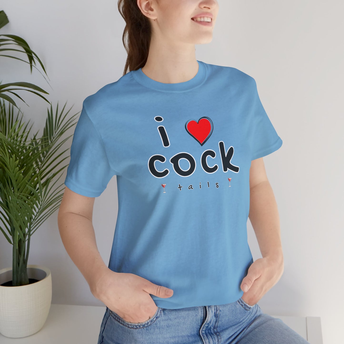 I Love Cocktails -- Playful Font (Adult Unisex Tee)