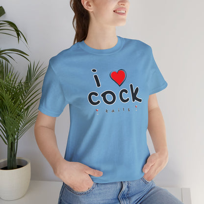 I Love Cocktails -- Playful Font (Adult Unisex Tee)