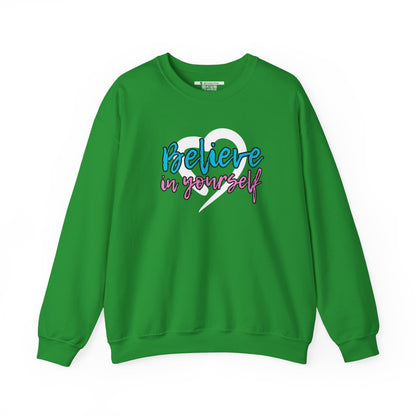 Believe In Yourself -- Blue/Pink (Adult Unisex Crewneck Sweatshirt)