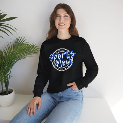 Sports Mom -- Blue Font (Adult Unisex Crewneck Sweatshirt)