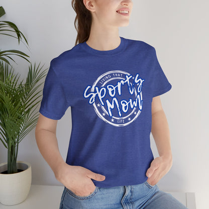 Sports Mom -- Blue Font (Adult Unisex Tee)