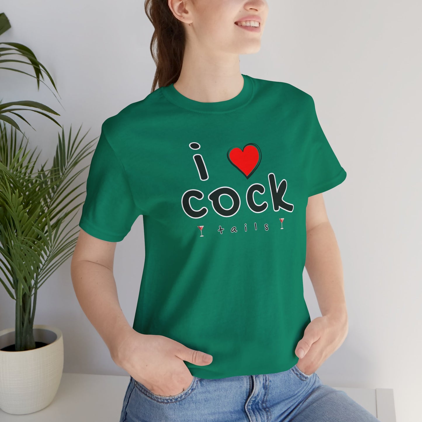 I Love Cocktails -- Playful Font (Adult Unisex Tee)