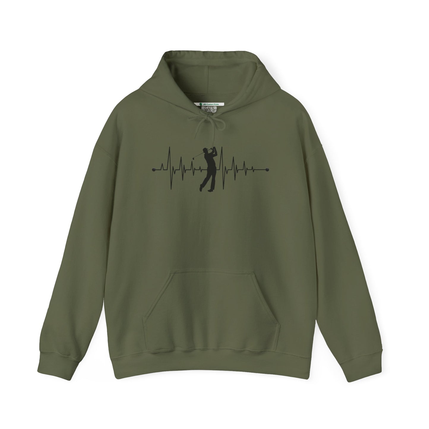 Golf Heartbeat (Adult Unisex Hooded Sweatshirt)