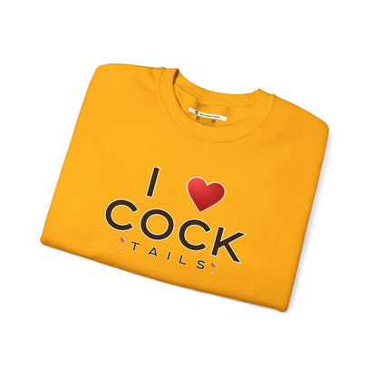 I Love Cocktails -- Simple Font (Adult Unisex Crewneck Sweatshirt)