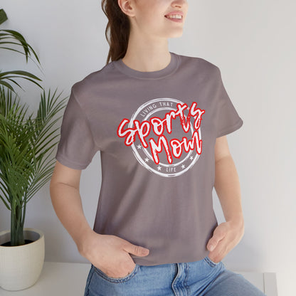 Sports Mom -- Red Font (Adult Unisex Tee)