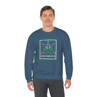 Cannabis -- Good Vibes Only (Adult Unisex Crewneck Sweatshirt)