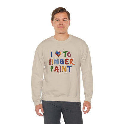 Matching Couple's Set -- I Love to Fingerpaint (Adult Unisex Crewneck Sweatshirt)