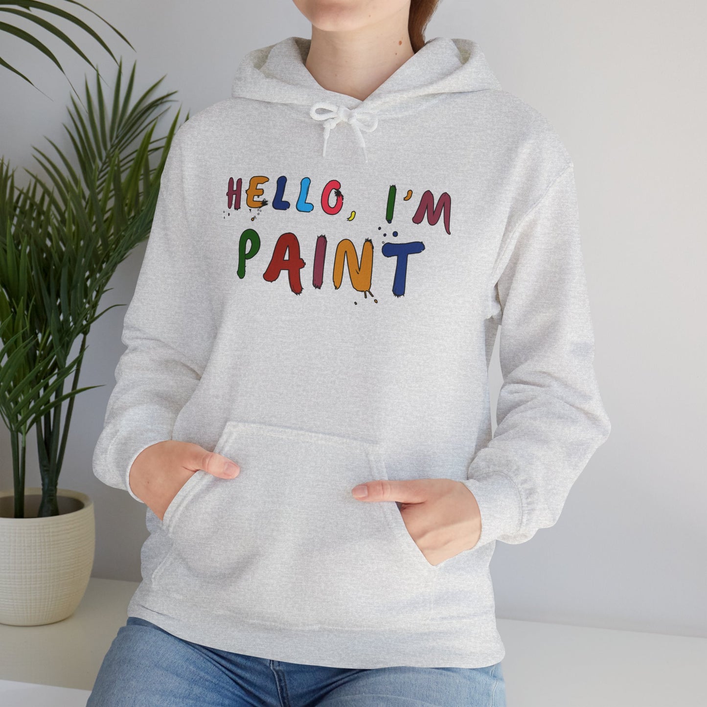 Matching Couple's Set -- Hello, I'm Paint (Adult Unisex Hooded Sweatshirt)