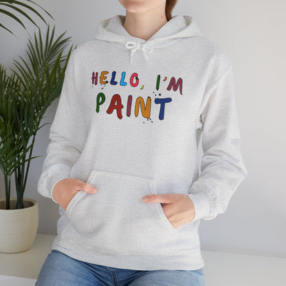 Matching Couple's Set -- Hello, I'm Paint (Adult Unisex Hooded Sweatshirt)
