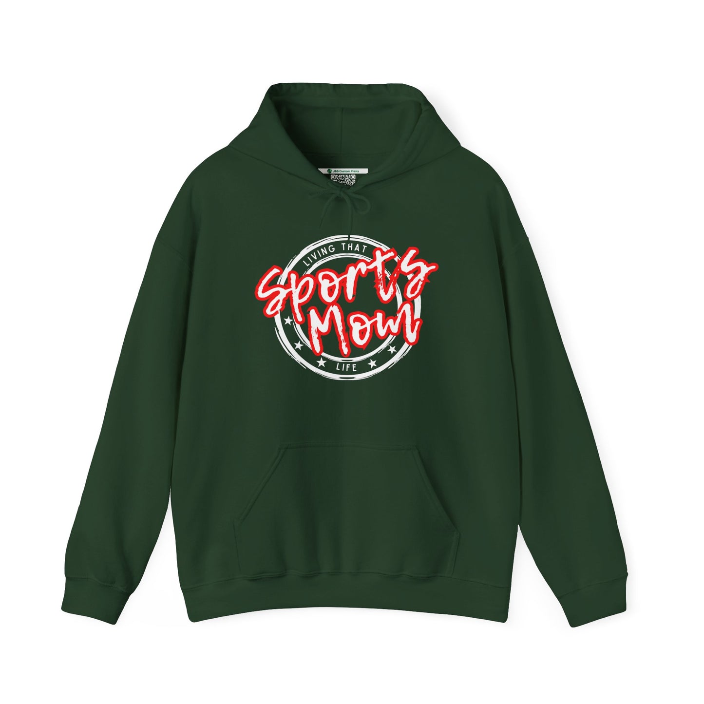 Sports Mom -- Red Font (Adult Unisex Hooded Sweatshirt)