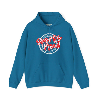 Sports Mom -- Red Font (Adult Unisex Hooded Sweatshirt)