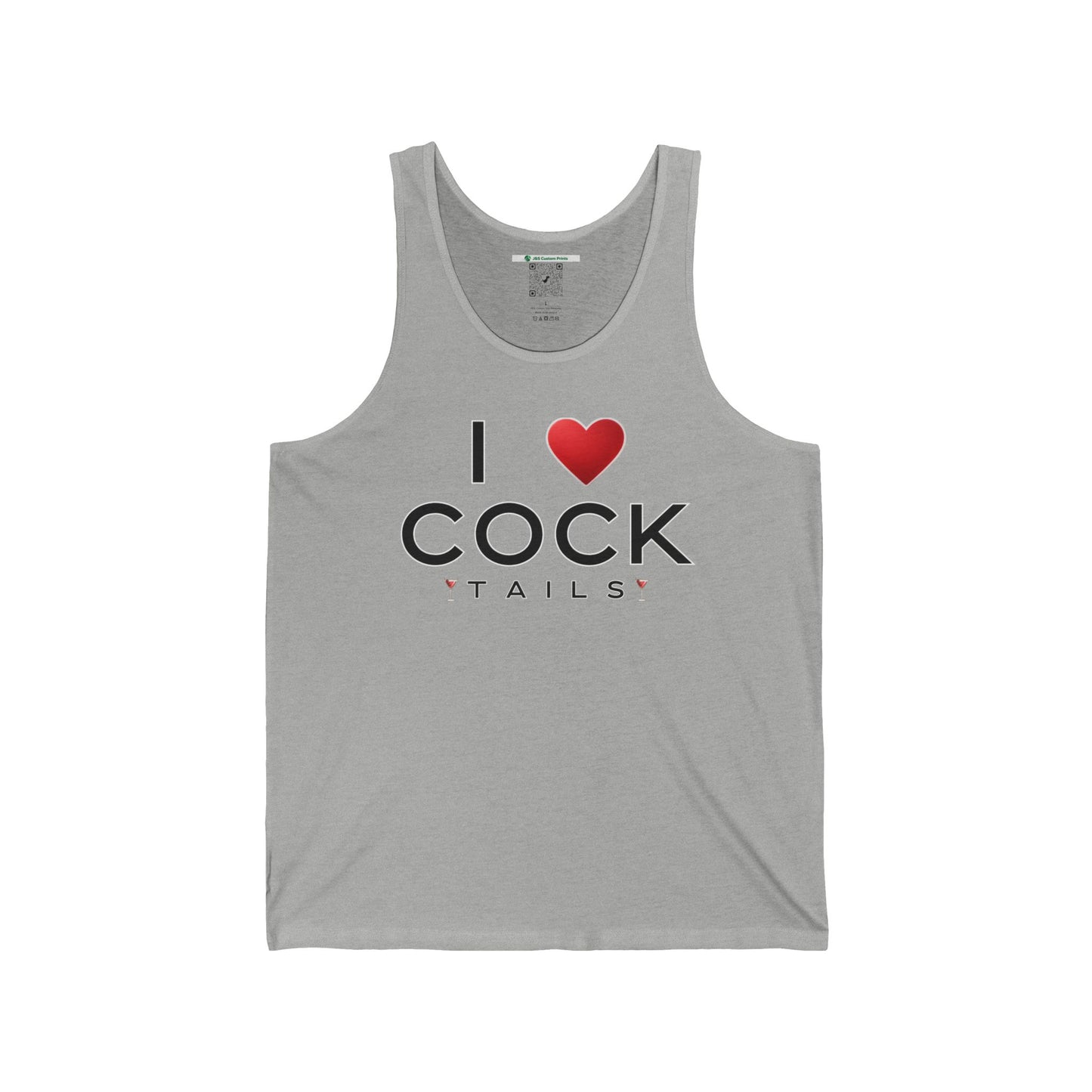 I Love Cocktails -- Simple Font (Adult Unisex Tank Top)