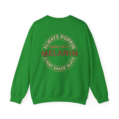 Made With Melanin (Adult Unisex Crewneck Sweatshirt)