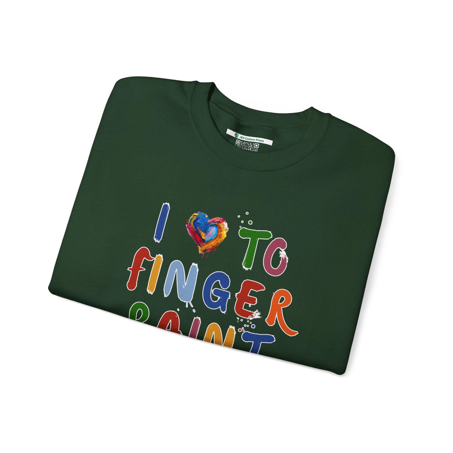 Matching Couple's Set -- I Love to Fingerpaint (Adult Unisex Crewneck Sweatshirt)