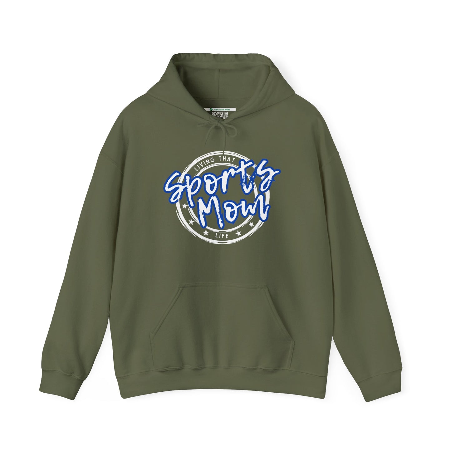 Sports Mom -- Blue Font (Adult Unisex Hooded Sweatshirt)